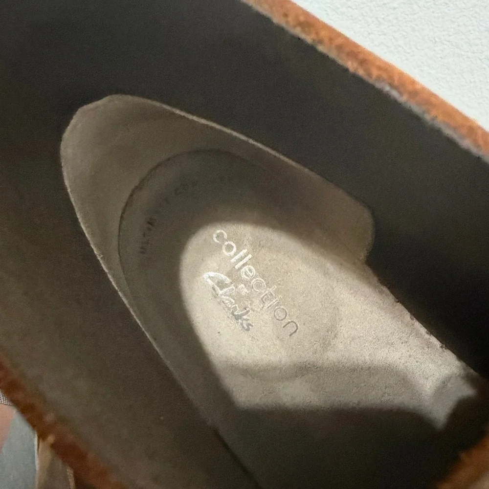 Clarks Mens Bushacre 2 Leather Beeswax Chukka Desert Boots Brown 9W Heritage